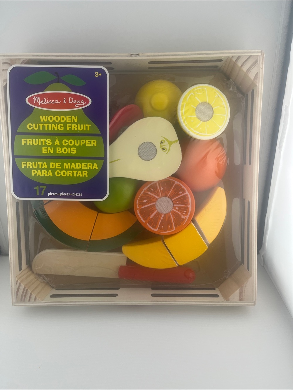 Melissa & Doug Wooden Cutting Fruit Set - Yellow, Orange, Green, Red, White